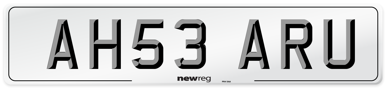 AH53 ARU Number Plate from New Reg